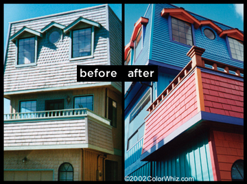 Dramatic difference between before and after pictures of house